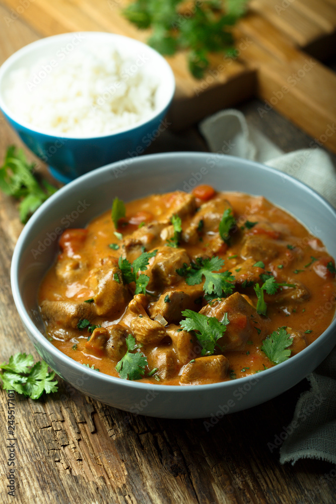 Chicken curry with fresh cilantro