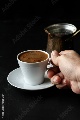 Turkish coffee  pouring coffee