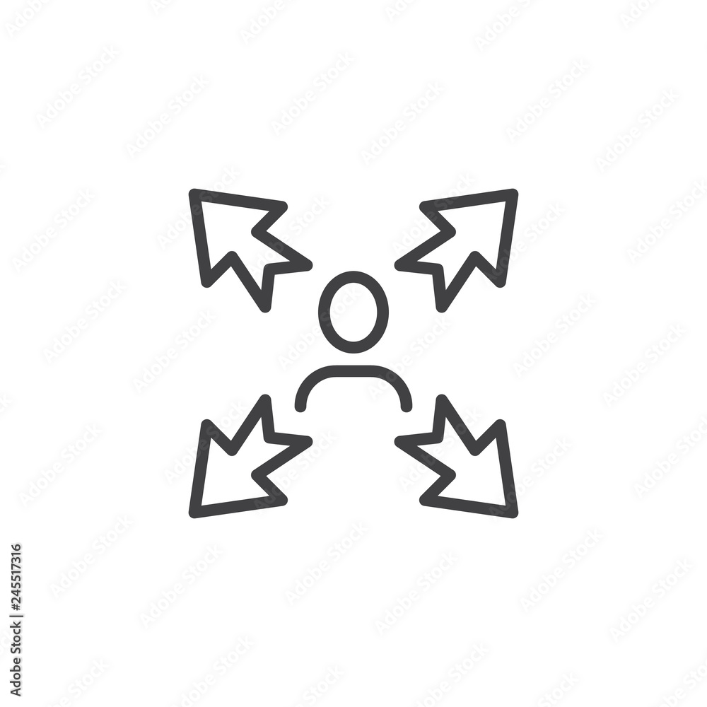 Making decision line icon. linear style sign for mobile concept and web design. Choice way outline vector icon. Symbol, logo illustration. Pixel perfect vector graphics Making decision line icon. linear style sign for mobile concept and web design. Choice way outline vector icon. Symbol, logo illustration. Pixel perfect vector graphics