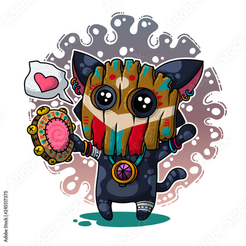 Vector illustration about Shaman in love
