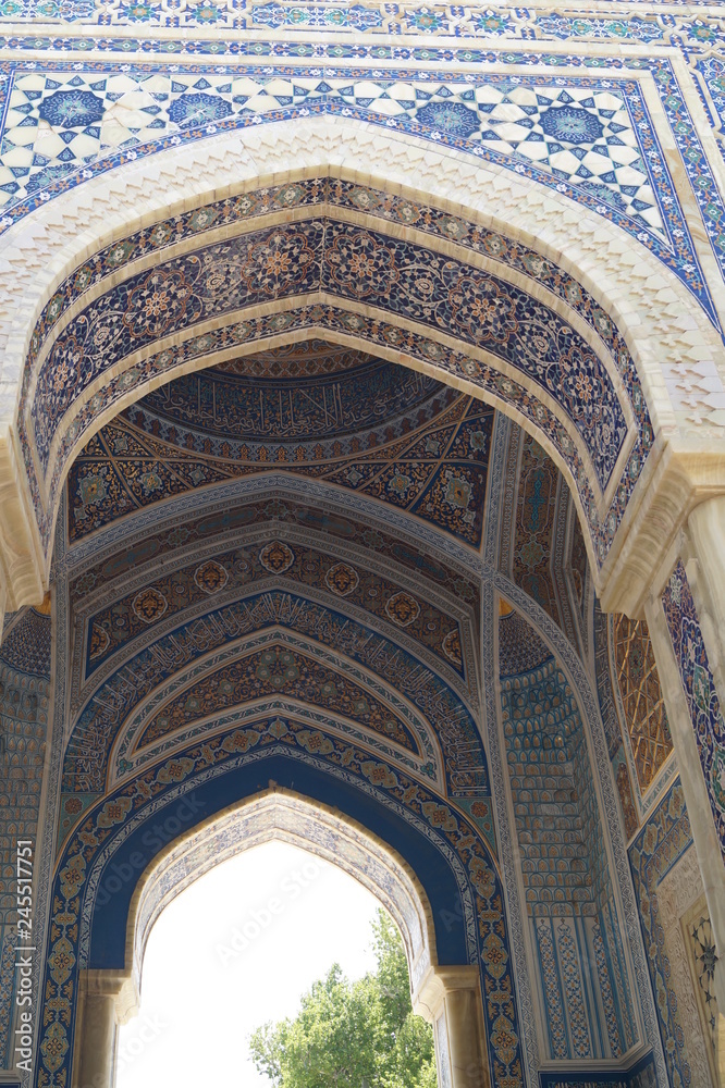 decorative elements of the mosque in Samarkand
