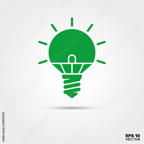 LED light bulb Icon. Energy saving lighting Symbol.