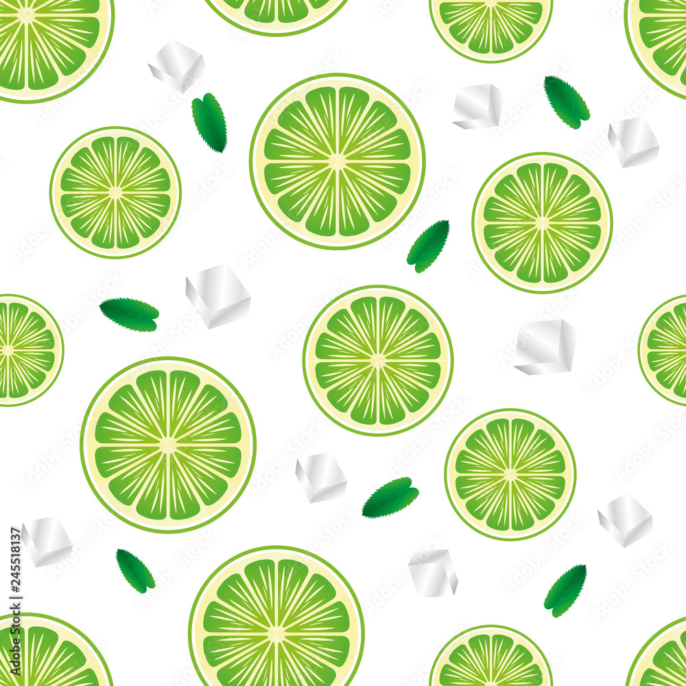 vector image of lime and ice pattern