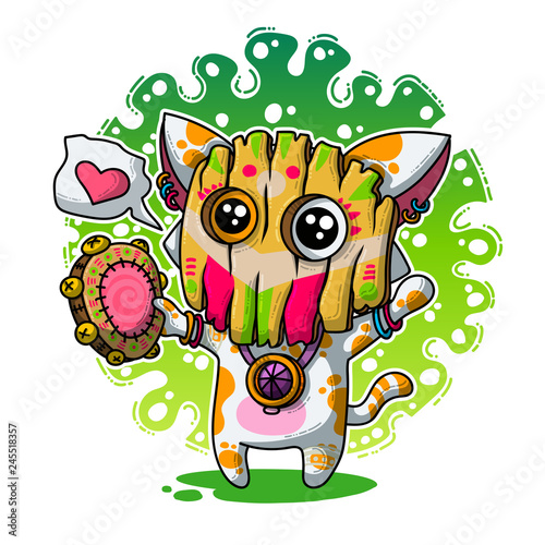 Vector illustration about Shaman in love