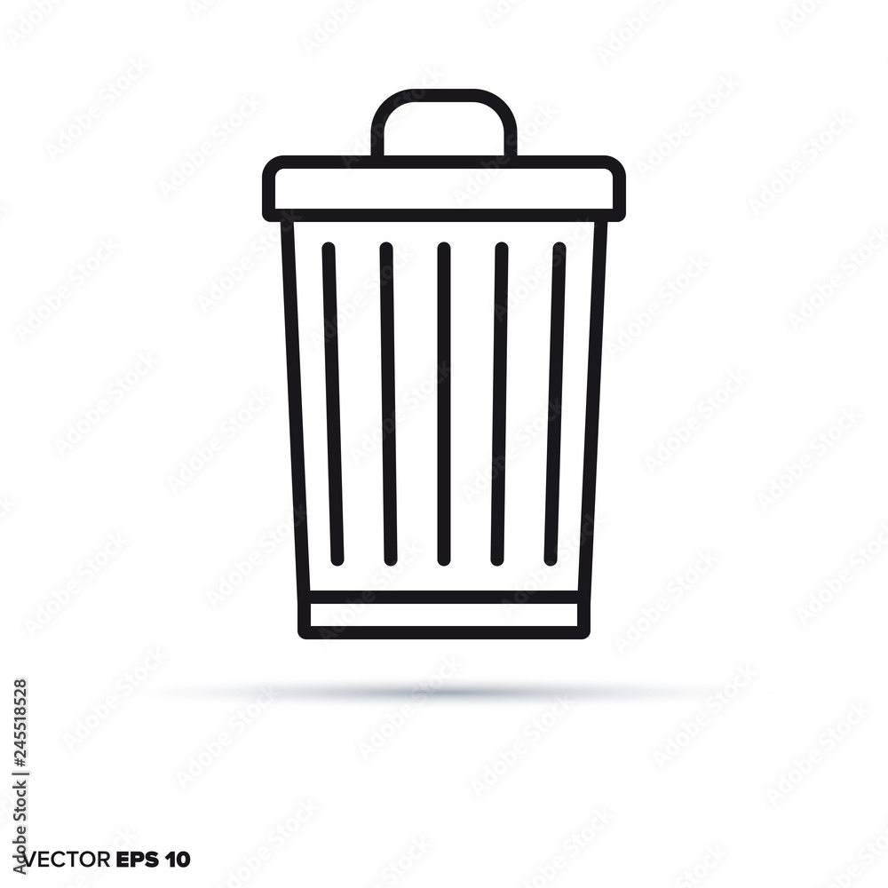 Trash can vector line icon. Trash can vector line icon.