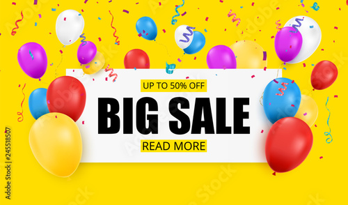 Big sale banner. Advertising poster. Sale background.