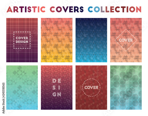 Artistic Covers Collection. Admirable geometric patterns. Fine background. Vector illustration.