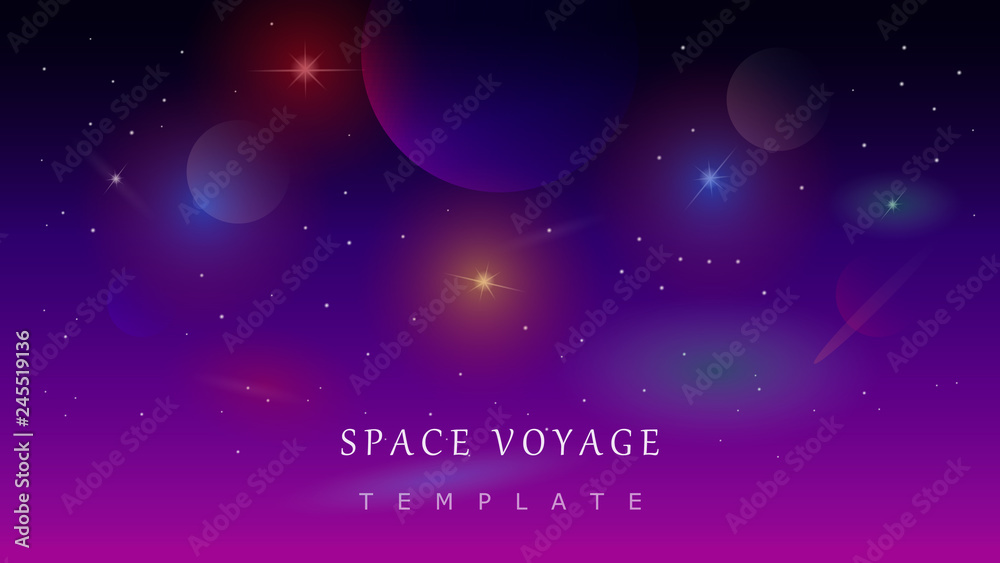beautiful open space landscape vector template for magazine cover design