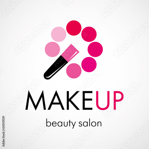 Decorative cosmetic, makeup, beauty salon, stylist vector logo design template.