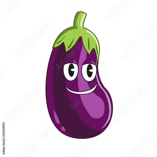 Cartoon cute Eggplant vegetable