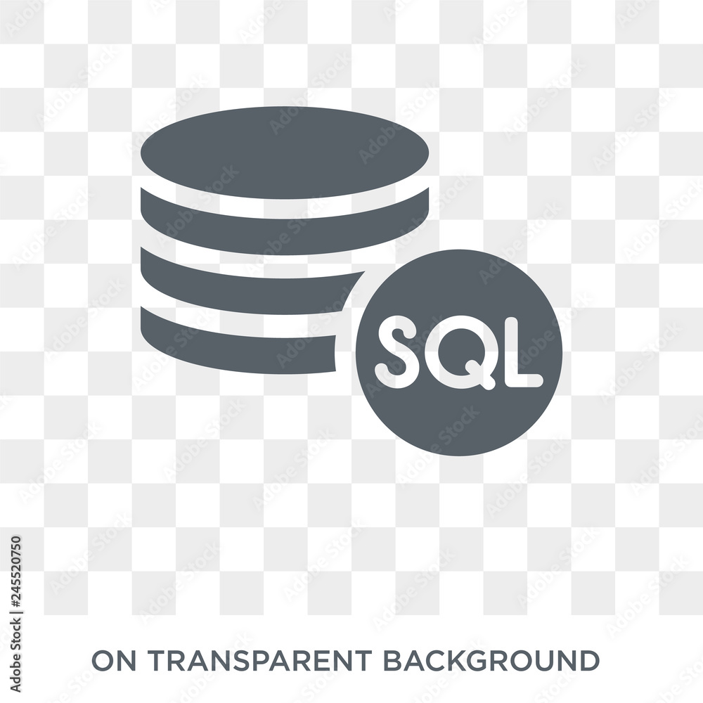 Sql icon. Trendy flat vector Sql icon on transparent background from ...