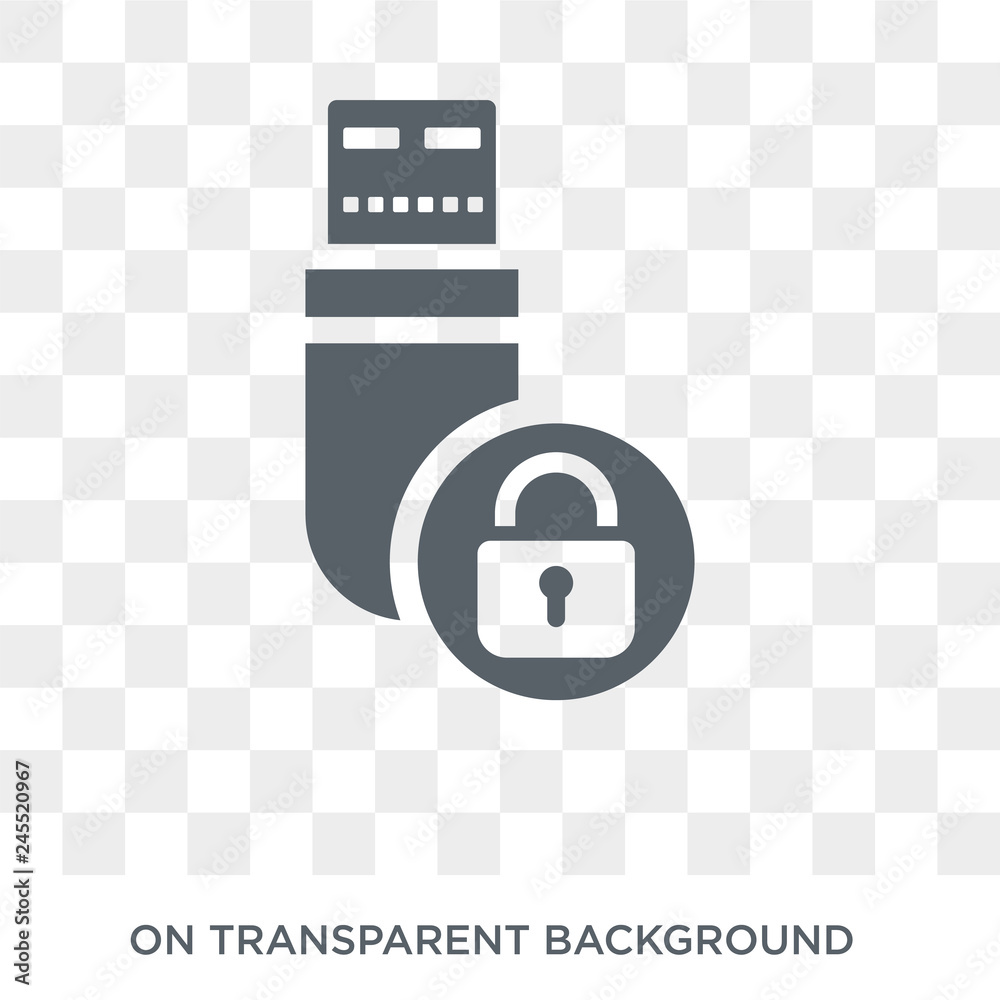 Pendrive security icon. Trendy flat vector Pendrive security icon on  transparent background from Internet Security and Networking collection.  High quality filled Pendrive security symbol use for web Stock Vector |  Adobe Stock