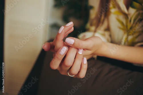 Close up manicure, nail art