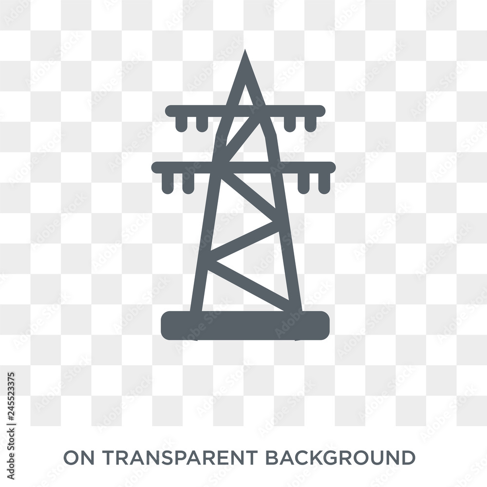 Transmission tower icon. Transmission tower design concept from Industry collection. Simple element vector illustration on transparent background.