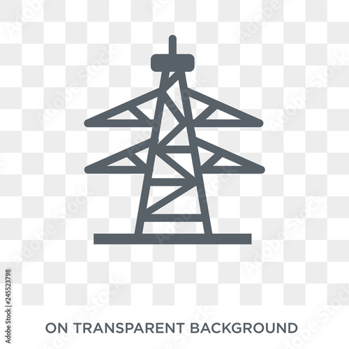 Electric tower icon. Electric tower design concept from collection. Simple element vector illustration on transparent background.