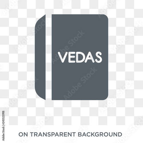 vedas icon. Trendy flat vector vedas icon on transparent background from india collection. High quality filled vedas symbol use for web and mobile