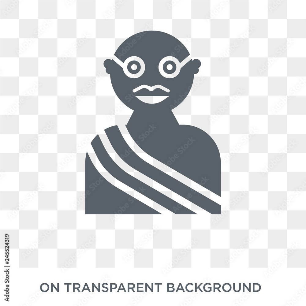 mahatma gandhi icon. Trendy flat vector mahatma gandhi icon on transparent  background from india collection. High quality filled mahatma gandhi symbol  use for web and mobile Stock Vector | Adobe Stock