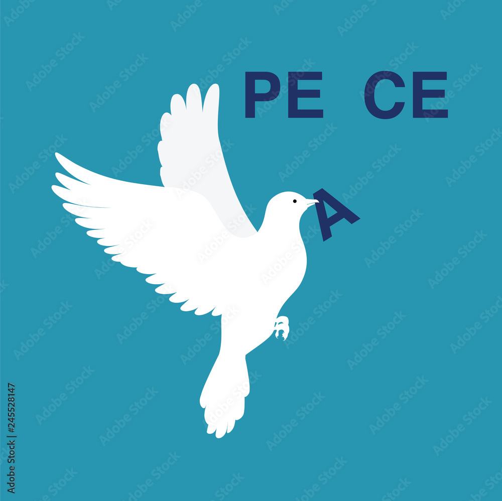 Obraz premium White Pigeon peace illustration