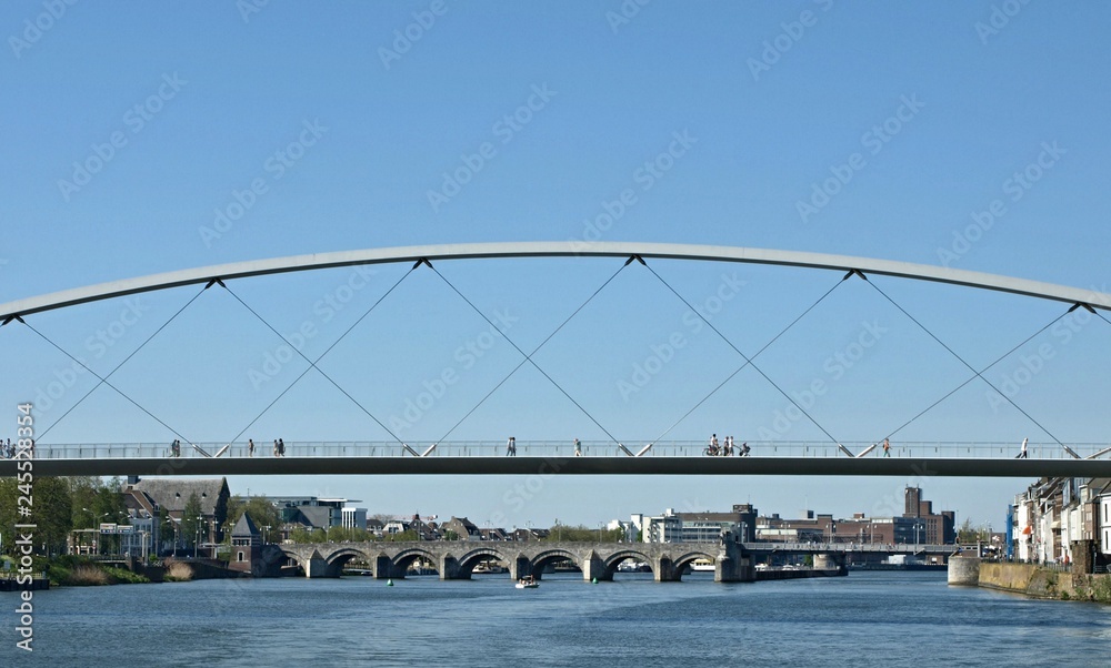 Bridge over Maas river in Maastricht