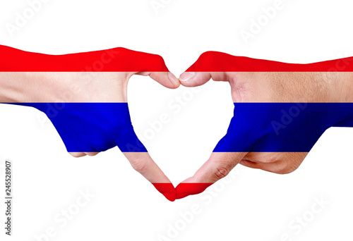 esture made by thailand flag photo