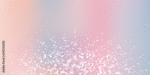 White heart love confettis. Valentine's day explos