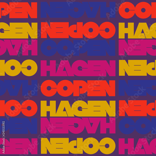 Canvas Print Copenhagen, Denmark seamless pattern