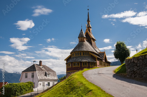 The St. Olaf Church in the Norwegian municipality of Balestrand photo