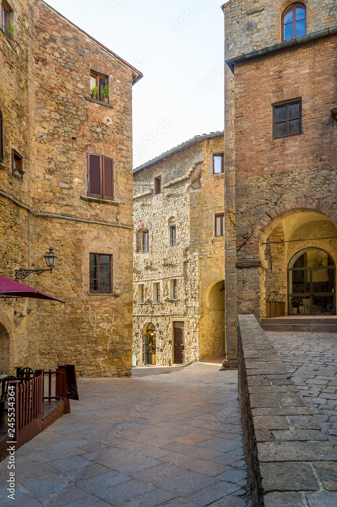 Fototapeta premium Volterra old town street vertical