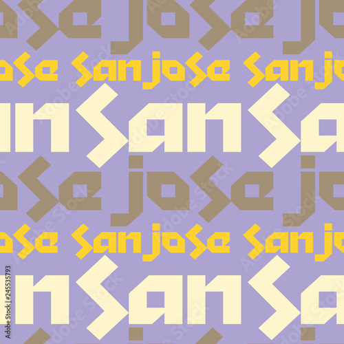 San Jose  USA seamless pattern