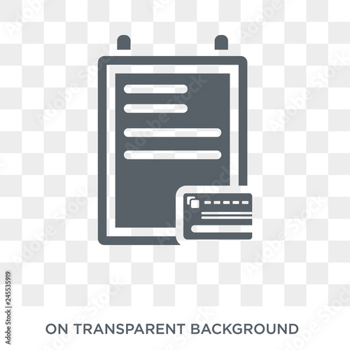 credit report icon. Trendy flat vector credit report icon on transparent background from general  collection. High quality filled credit report symbol use for web and mobile