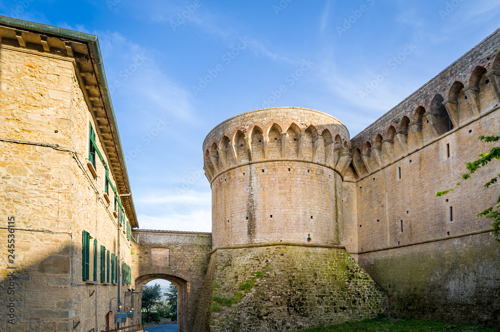 Volterra old fortress gate and tower