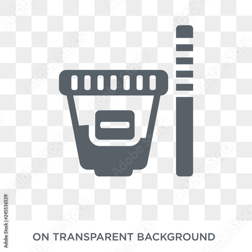 urine test icon. Trendy flat vector urine test icon on transparent background from General collection. High quality filled urine test symbol use for web and mobile