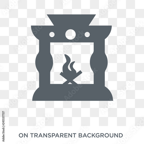 Fireplace icon. Fireplace design concept from Furniture and household collection. Simple element vector illustration on transparent background.