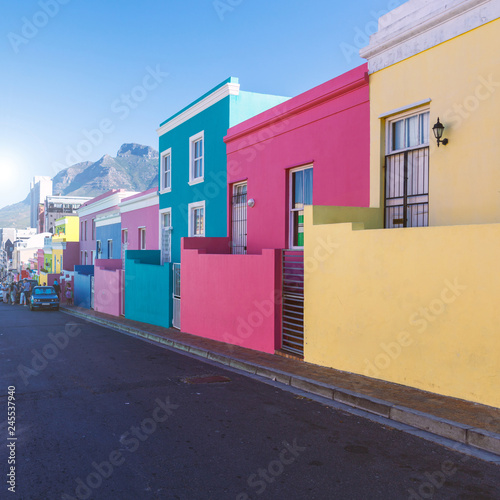 Bild auf Leinwand Bo Kaap district colorful houses in Cape Town, South Africa