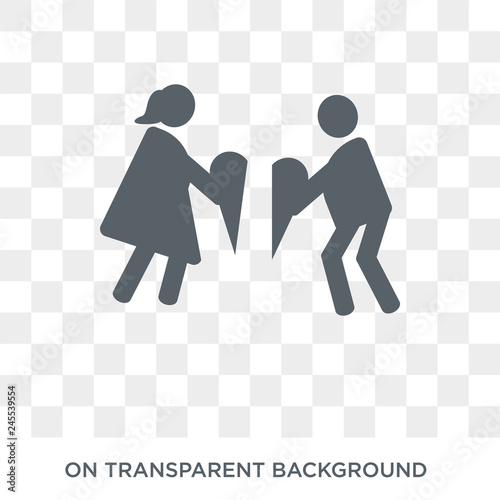 heartbroken human icon. Trendy flat vector heartbroken human icon on transparent background from Feelings collection. High quality filled heartbroken human symbol use for web and mobile
