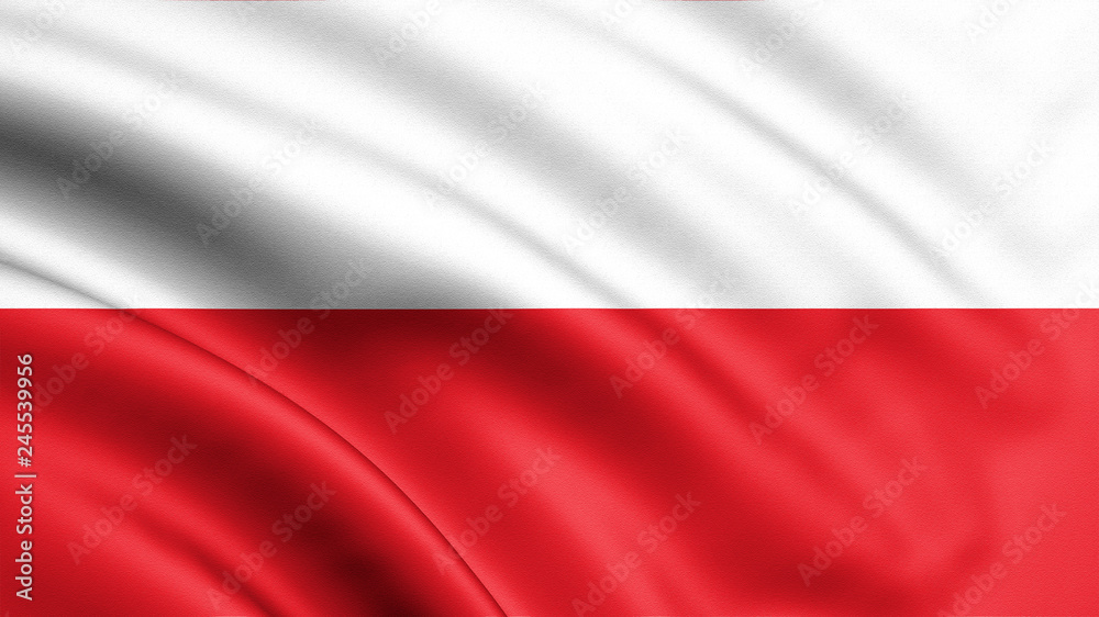 Poland flag blowing in the wind. Background texture. 3d rendering, wave. Warsaw - Illustration Poland flag blowing in the wind. Background texture. 3d rendering, wave. Warsaw - Illustration