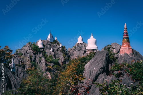 Wat Chaloemphrakiat in Thailand. Beautiful temple without tourists. Hidden gem in thailand. photo