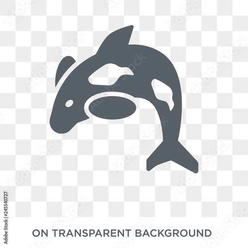 Orca icon. Trendy flat vector Orca icon on transparent background from animals  collection. High quality filled Orca symbol use for web and mobile