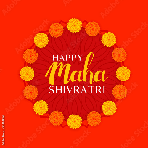 hindu maha shivratri festival of lord shiva with flower decoration