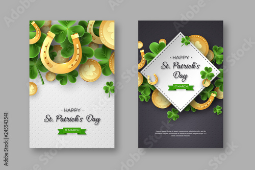 St. Patricks Day greeting holiday posters.