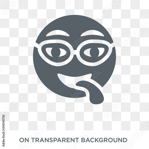 Tongue out emoji icon. Tongue out emoji design concept from Emoji collection. Simple element vector illustration on transparent background.