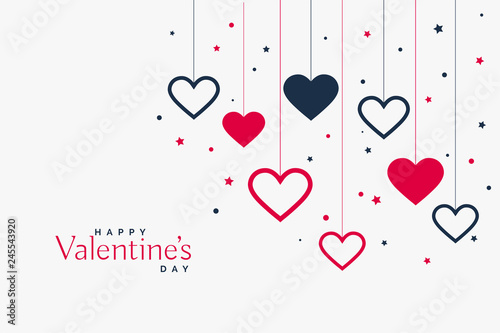 stylish hanging hearts background for valentines day
