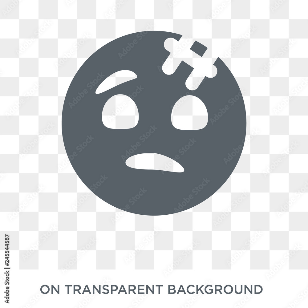 Vecteur Stock Emoji With HeadBandage emoji icon. Emoji With Head