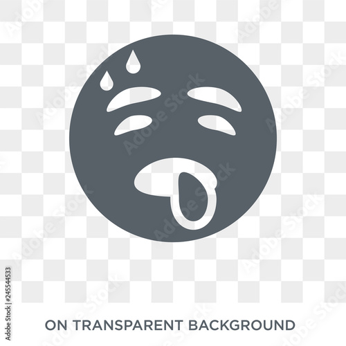 Exhausted emoji icon. Exhausted emoji design concept from Emoji collection. Simple element vector illustration on transparent background.