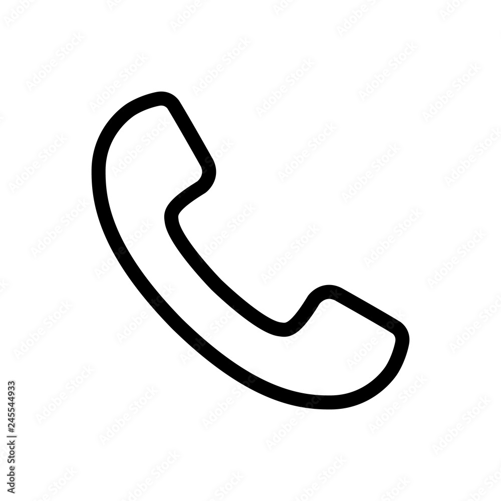 Wonderful design of the black contour of the handset on a white background Wonderful design of the black contour of the handset on a white background