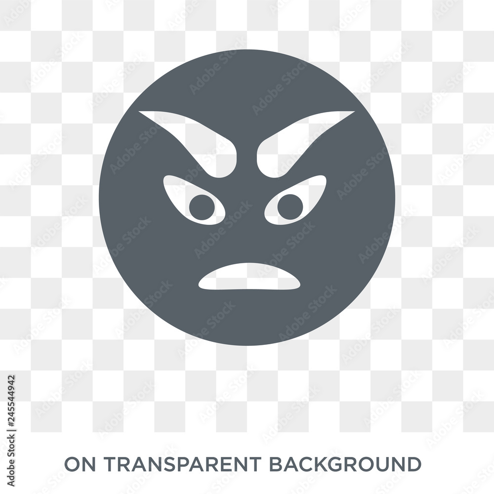 Angry emoji icon. Angry emoji design concept from Emoji collection. Simple element vector illustration on transparent background. Angry emoji icon. Angry emoji design concept from Emoji collection. Simple element vector illustration on transparent background.