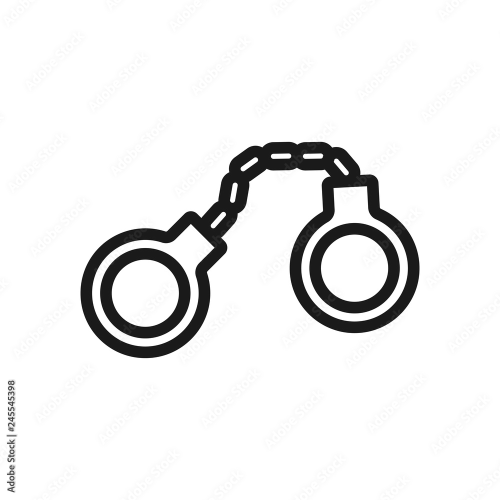 Handcuffs outline icon. linear style sign for mobile concept and web design. Symbol, logo illustration. Handcuffs outline icon. linear style sign for mobile concept and web design. Symbol, logo illustration.
