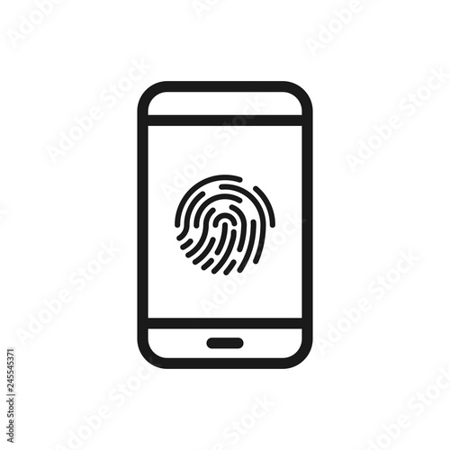Phone finger scanner icon. Element of internet security icon for mobile concept and web apps. Detailed Phone finger scanner icon can be used for web and mobile