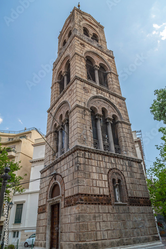 Exterior view of the ancient Russian Orthodox Church in central Athens, Greece