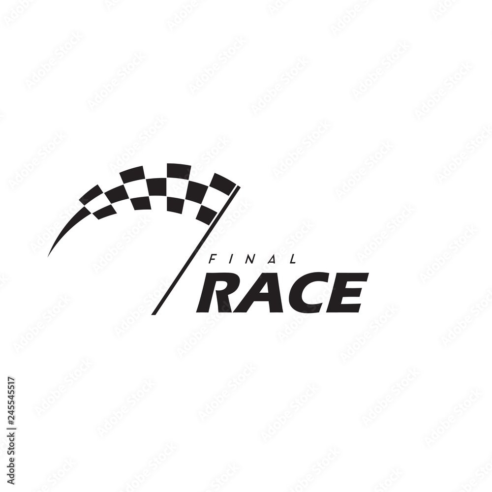 simple design race flag logo template, Race flag Icon - Vector